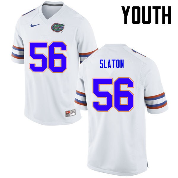 Florida Gators Youth #56 Tedarrell Slaton College Football Jersey White